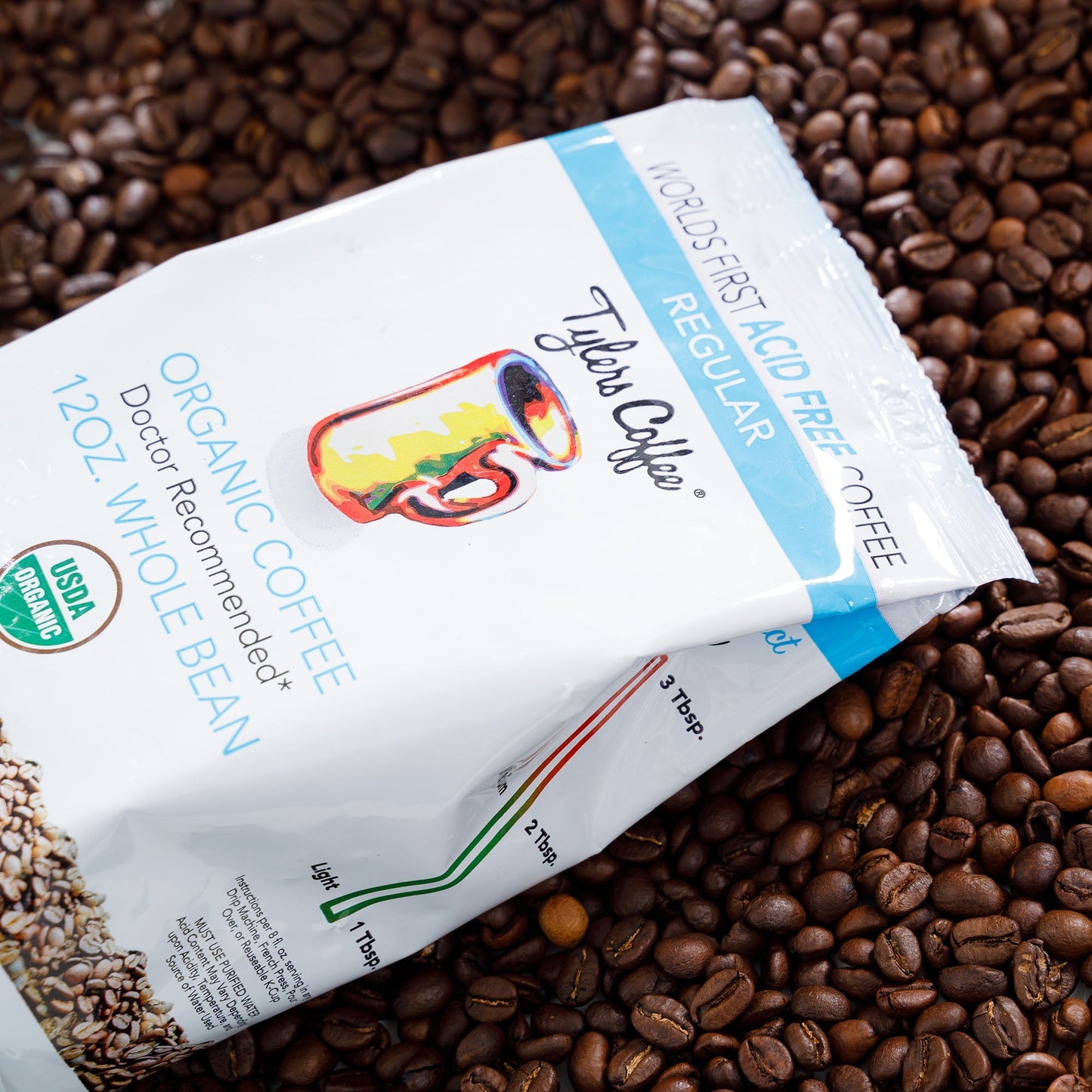 Regular Whole Organic Coffee Beans (12oz Bag)