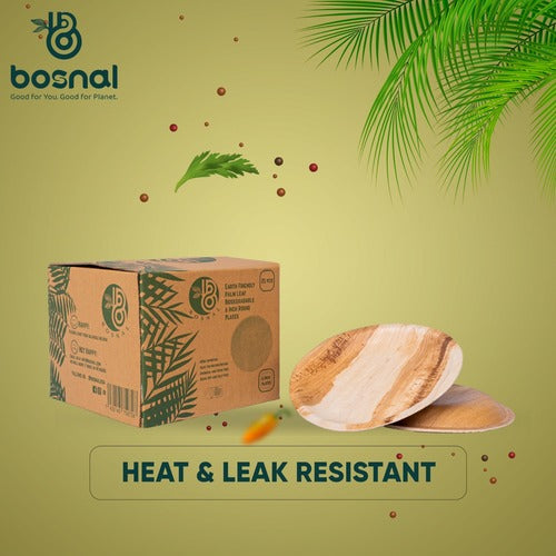 Palm Leaf Biodegradable Plates, 6 inch, Round (Set of 25/50/100)
