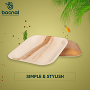 Palm Leaf Biodegradable Plates, 10 inch, Square (Set of 25/50/100)