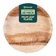 Palm Leaf Biodegradable Plates, 6 inch, Round (Set of 25/50/100)