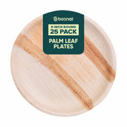 Palm Leaf Biodegradable Plates, 9 inch, Round (Set of 25/50/100)