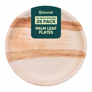 Palm Leaf Biodegradable Plates, 10 inch, Round (Set of 25/50/100)