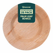 Palm Leaf Biodegradable Bowls, 9.5 inch Round Soup Bowl (Set of 25/50/100)
