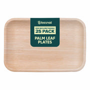 Palm Leaf Biodegradable Plates, 9 x 6 inch Rectangle (Set of 25/50/100)