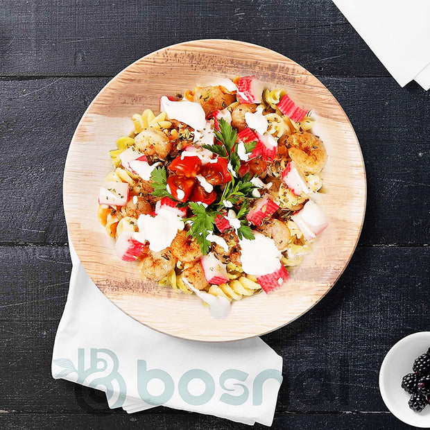 Palm Leaf Biodegradable Round Plates Combo – 50 pcs Set (25 each of 10" & 6" Plates), Eco-Friendly, Compostable, Bamboo-Wood Style, Durable & Restaurant-Grade Alternative to Paper Plates