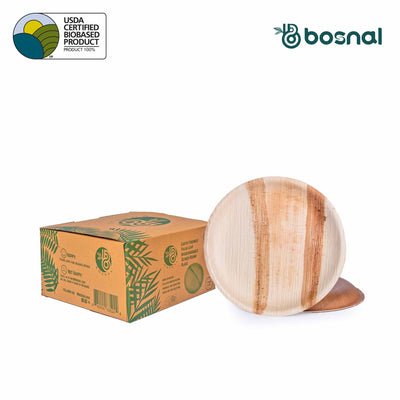 Palm Leaf Biodegradable Plates, 10 inch, Round (Set of 25/50/100)
