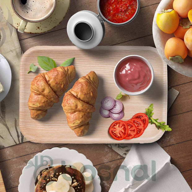 Palm Leaf Biodegradable Plates, 9 x 6 inch Rectangle (Set of 25/50/100)