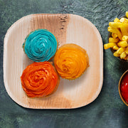 Palm Leaf Biodegradable Plates, 4 inch, Square (Set of 25/50/100)