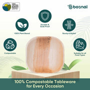 Palm Leaf Biodegradable Plates, 4 inch, Square (Set of 25/50/100)