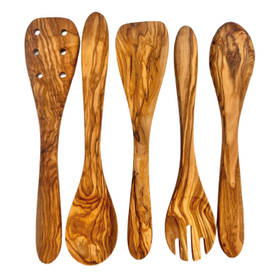 Olive Wood Kitchen Servers Set -5 pcs