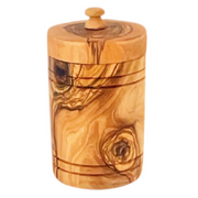 Olive Wood Spice Jar Salt Keeper w/Lid