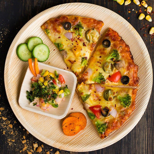 Palm Leaf Biodegradable Plates, 10 inch, Round (Set of 25/50/100)