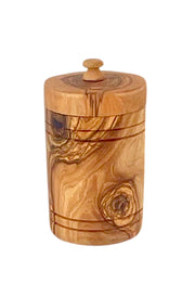Olive Wood Spice Jar Salt Keeper w/Lid