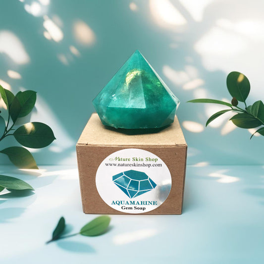 Birthstone Aquamarine Gem Soap with Hidden Silver Ring