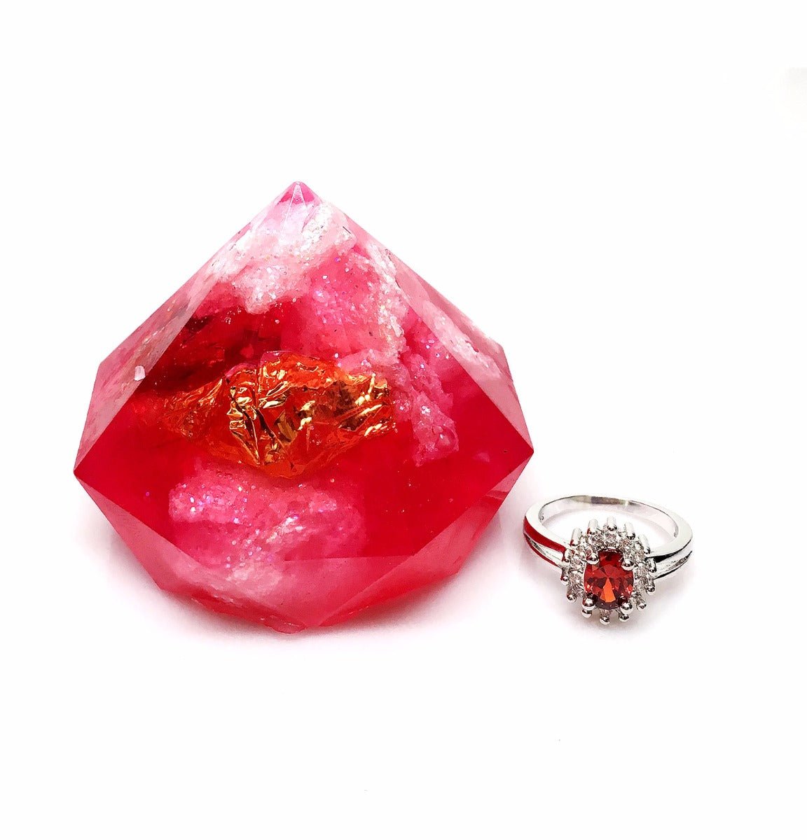 Garnet Gem Soap  with Hidden Silver Ring
