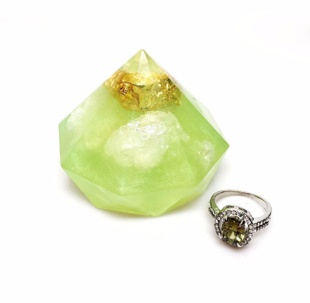 Peridot Gem Soap with Hidden Silver Ring