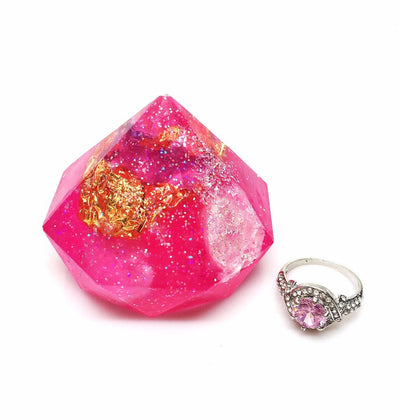 Rose Quartz Gem Soap with Hidden Silver Ring