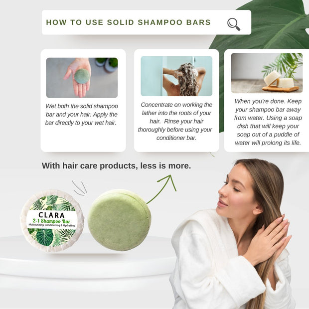 Clara 2 - 1 Shampoo Bar | Moisturizing, Conditioning & Hydrating