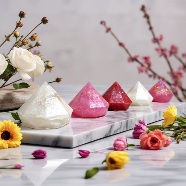 Rose Quartz Gem Soap with Hidden Silver Ring