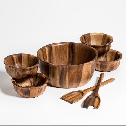 Soro Large Salad Bowl with servers & 4 Individuals