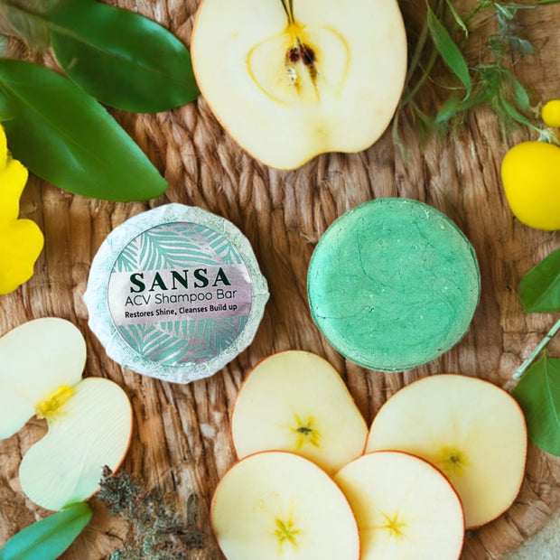 Sansa Apple Cider Shampoo Bar - Cleanses Build up & Restores Shine