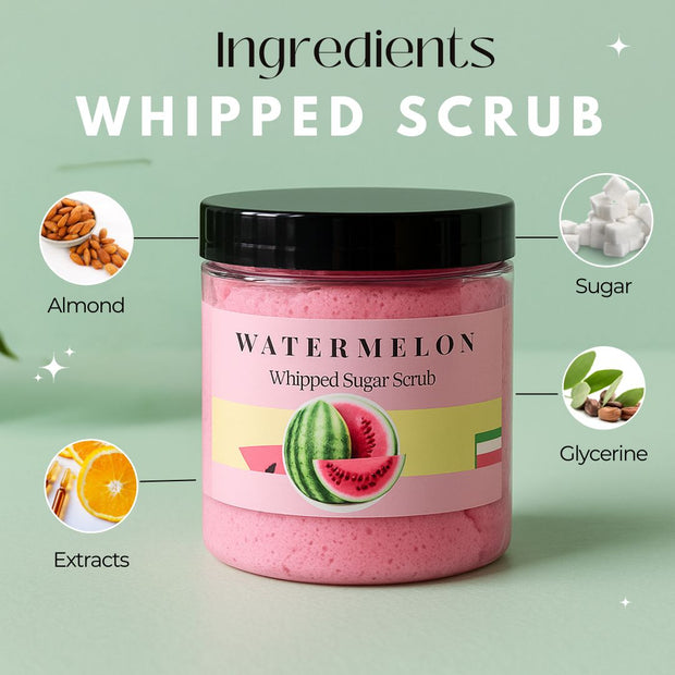 Juicy Watermelon Whipped Sugar Soap Scrub