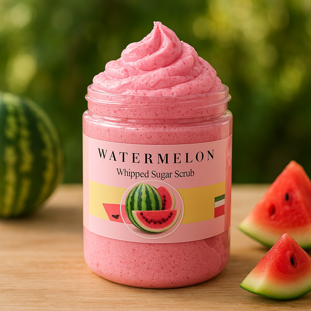 Juicy Watermelon Whipped Sugar Soap Scrub